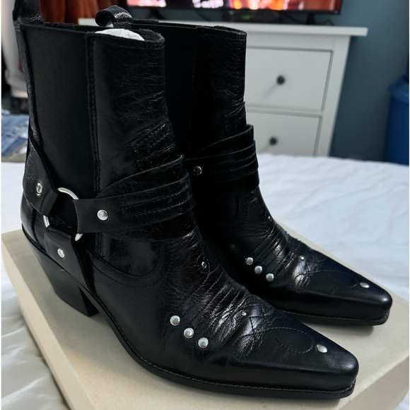 L’INTERVALLE Austin Black Groucho Ankle Boots - Picture 3 of 11